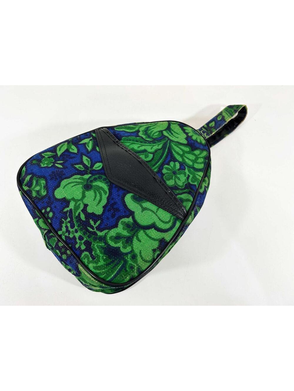 Floral Tapestry Shoe Bag Blue Green Travel Carry On